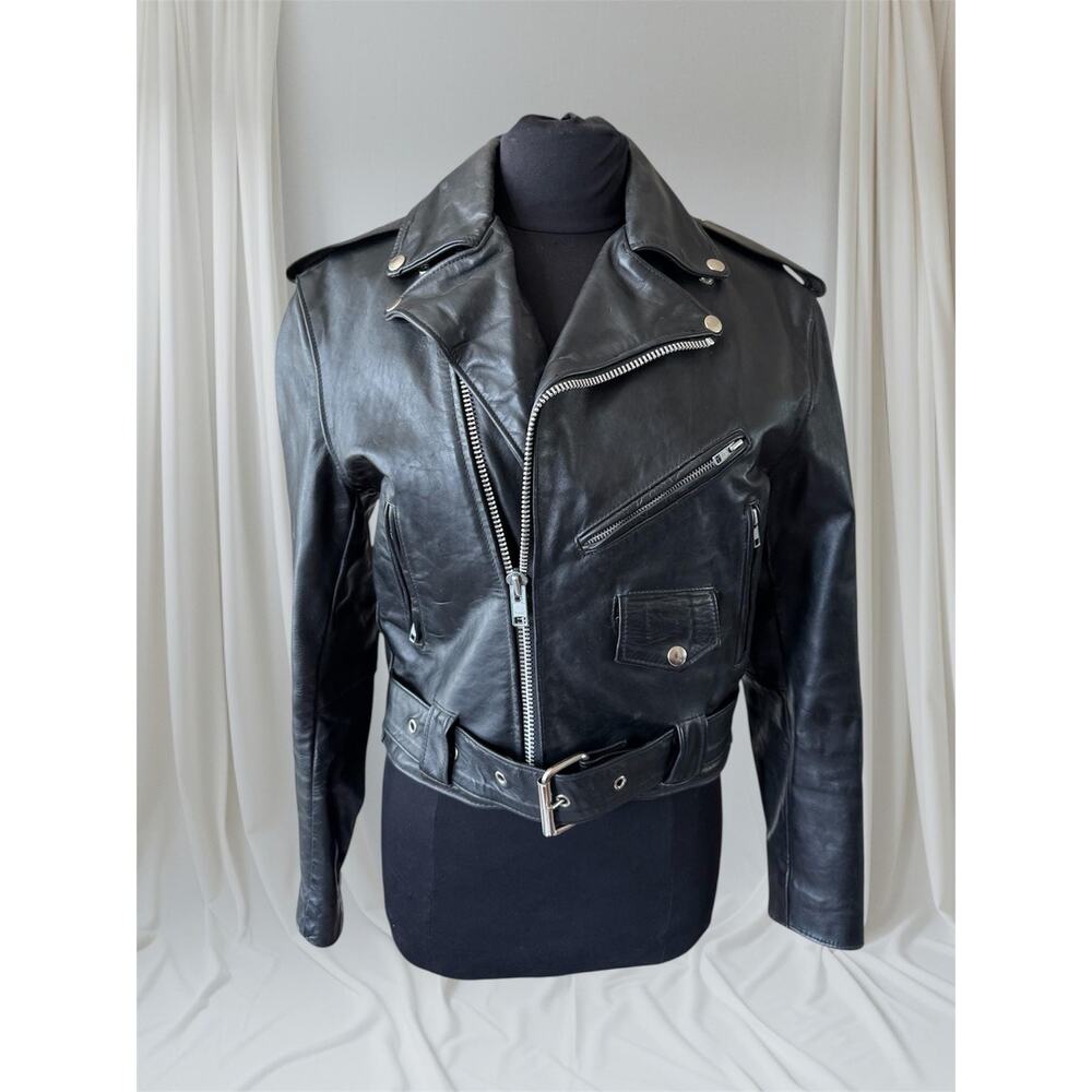 Women's Leather Motorcycle Jacket, M/ 8